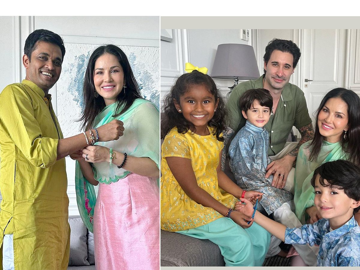 Sunny Leone Celebrating Raksha bandhan With Family And Children Photos - Sakshi1