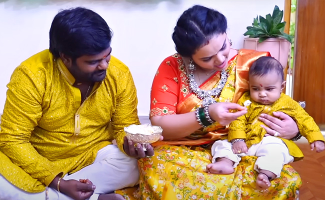 Devatha Serial Actress Vaishnavi son AnnaPrasana Photos - Sakshi4