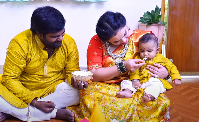 Devatha Serial Actress Vaishnavi son AnnaPrasana Photos - Sakshi9