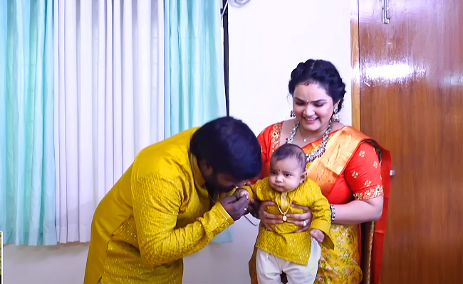 Devatha Serial Actress Vaishnavi son AnnaPrasana Photos - Sakshi10
