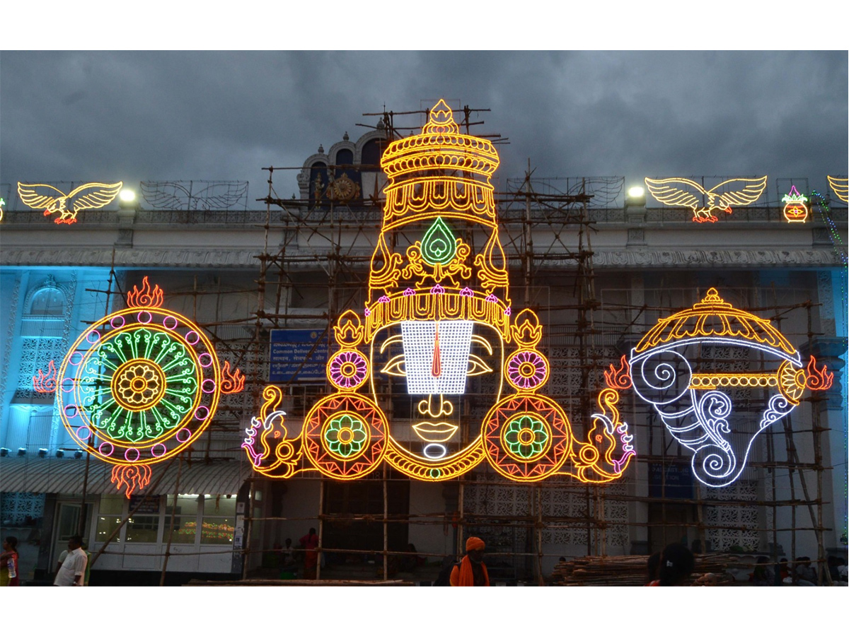 Tirumala Temple Lighting For Brahmotsavam By TTD PHotos - Sakshi14