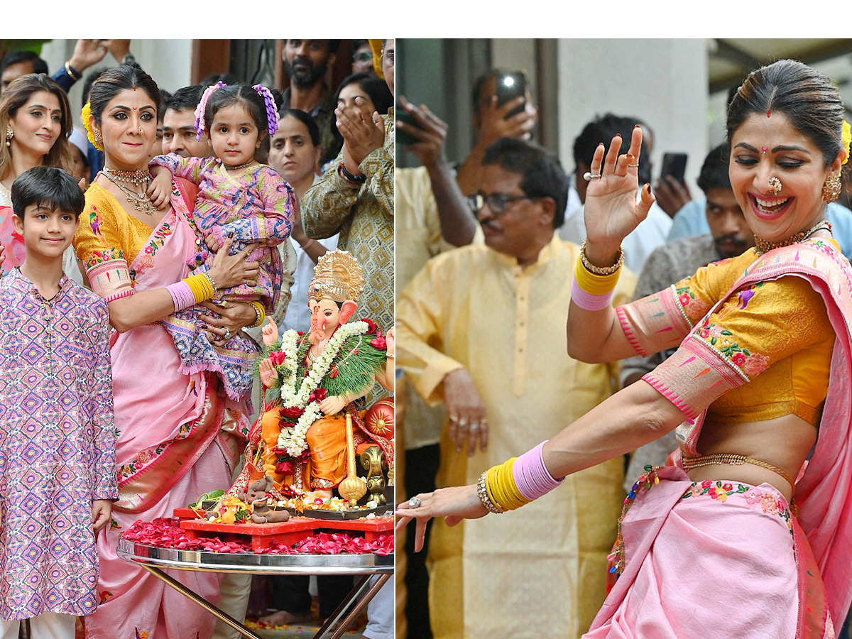 Shilpa Shetty Dances During Ganpati Visarjan Photos - Sakshi1