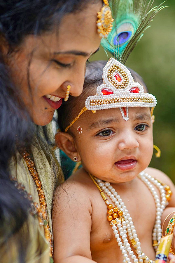 Anchor Lasya Second Son Dressed Up As Little Krishna Photos - Sakshi2