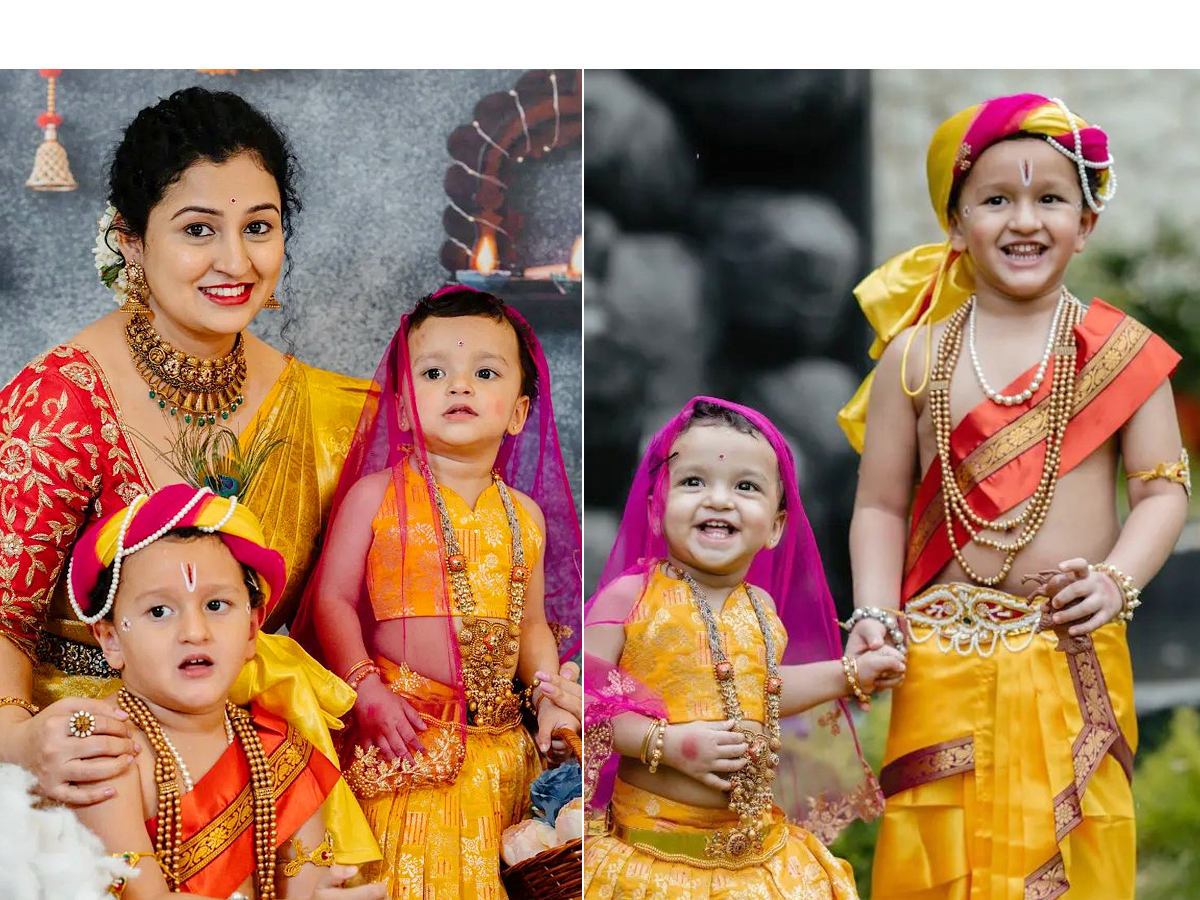 Kantara star Rishab Shetty celebrates Janmashtami with family and kids Photos - Sakshi1