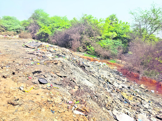 వీఎస్యూ హాస్టల్కు సమీపంలో తిక్కవరప్పాడు బ్రాంచి కెనాల్పై చెత్త కుప్పలు
1