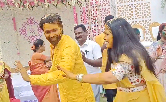 Maanas Nagulapalli Marriage Haldi Function in Vijayawada Photos - Sakshi10