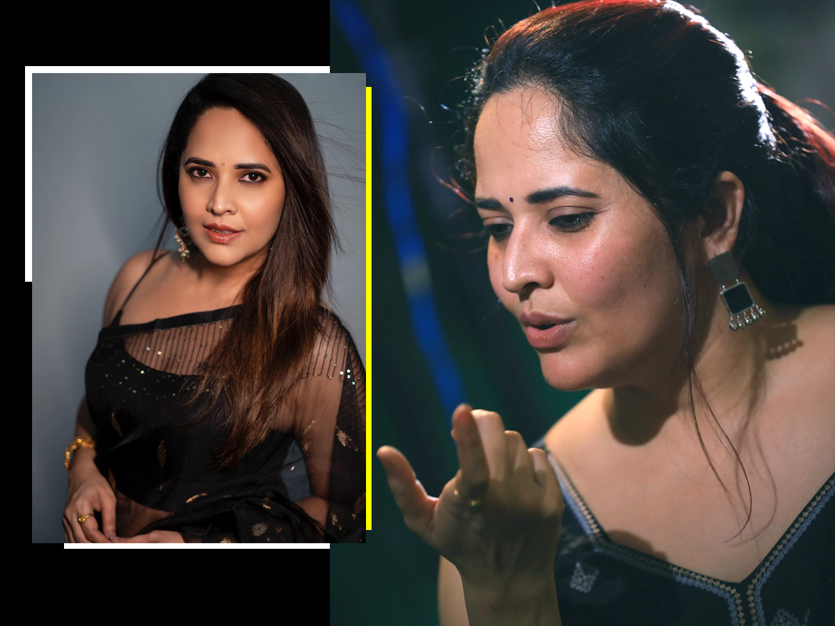 Anasuya Bharadwaj in black saree Photos - Sakshi1