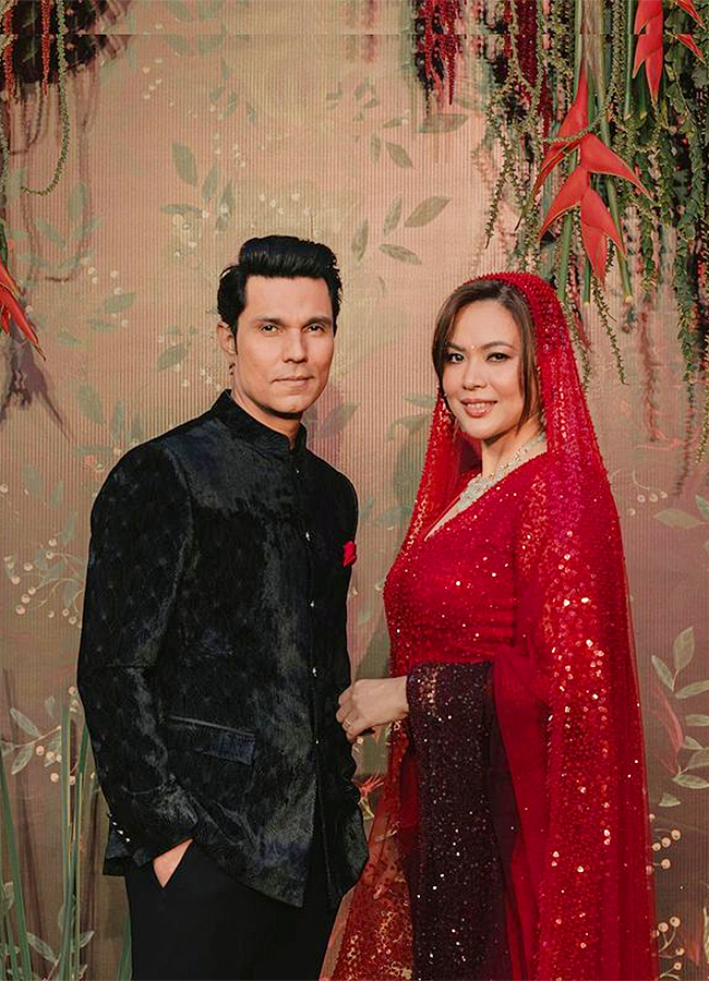 wedding reception ceremony of actors Randeep Hooda and Lin Laishram  - Sakshi2