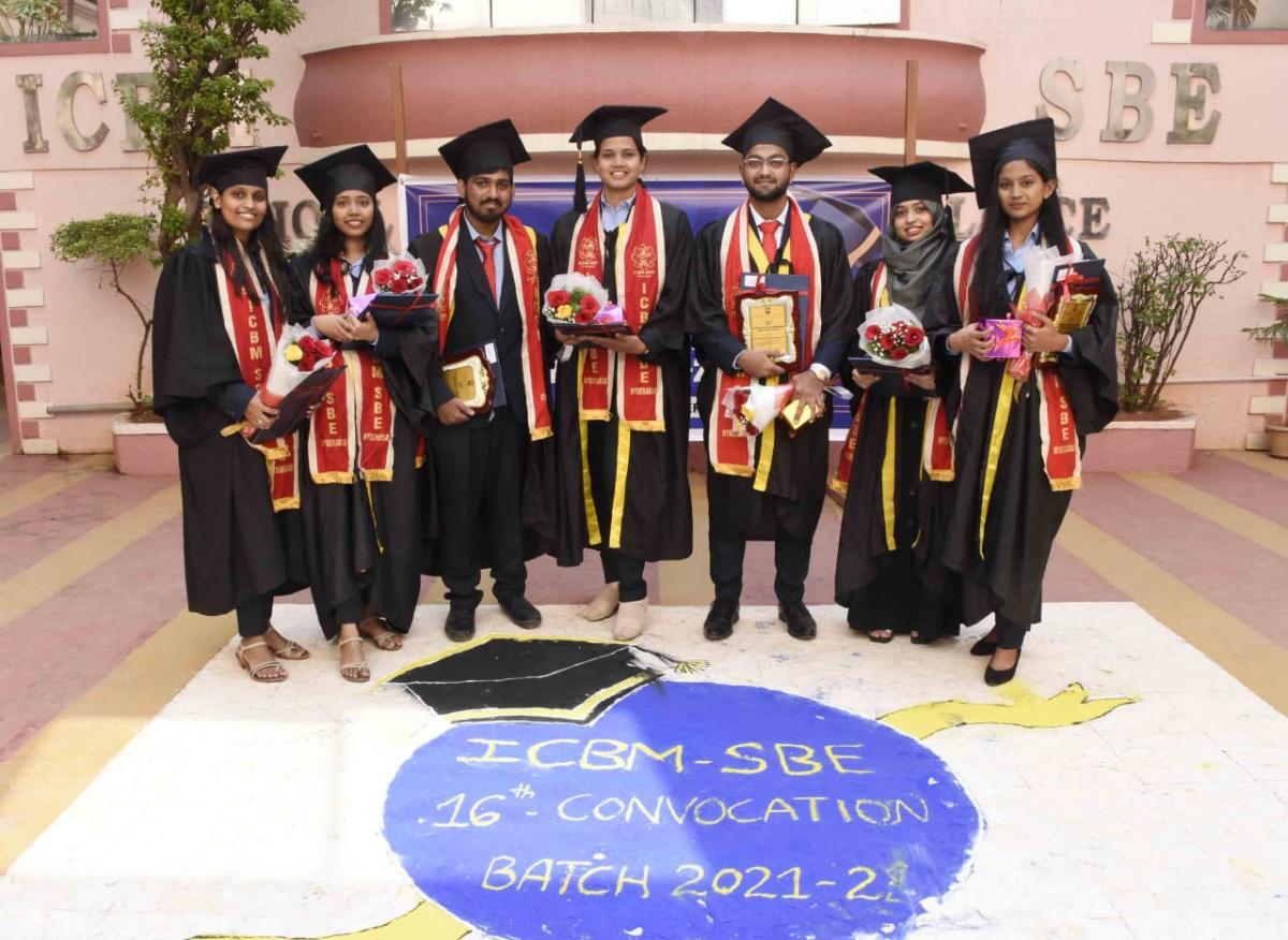 Students Celebrates 16th Convocation Ceremony ICBM School of Business Excellence at Attapur Hyderabad Photos - Sakshi7
