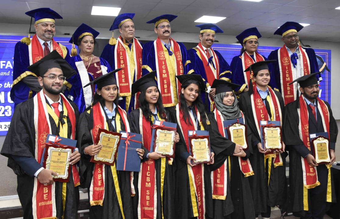 Students Celebrates 16th Convocation Ceremony ICBM School of Business Excellence at Attapur Hyderabad Photos - Sakshi23