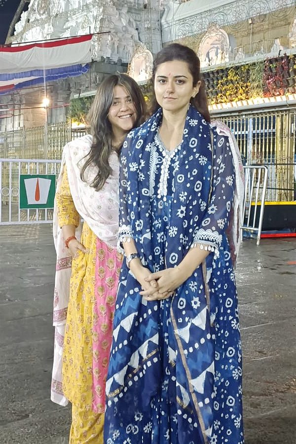 Bollywood Producer Ekta Kapoor Spotted At Tirumala Temple With Friend Photos - Sakshi11