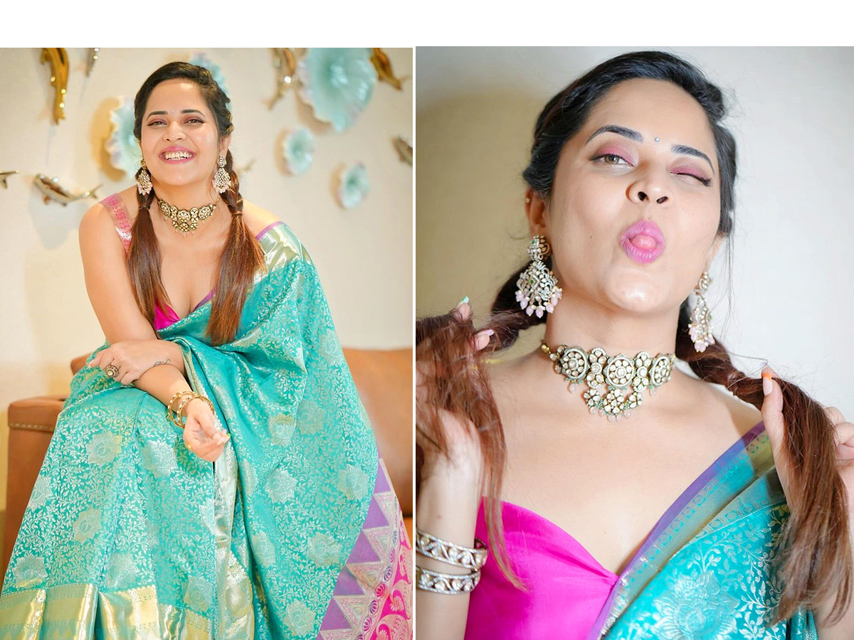 Anasuya Bharadwaj Stunning Saree Looks Photos - Sakshi1
