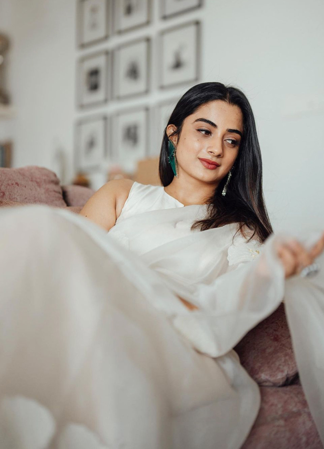 Namitha Pramod Stunning Looks In White Saree - Sakshi14