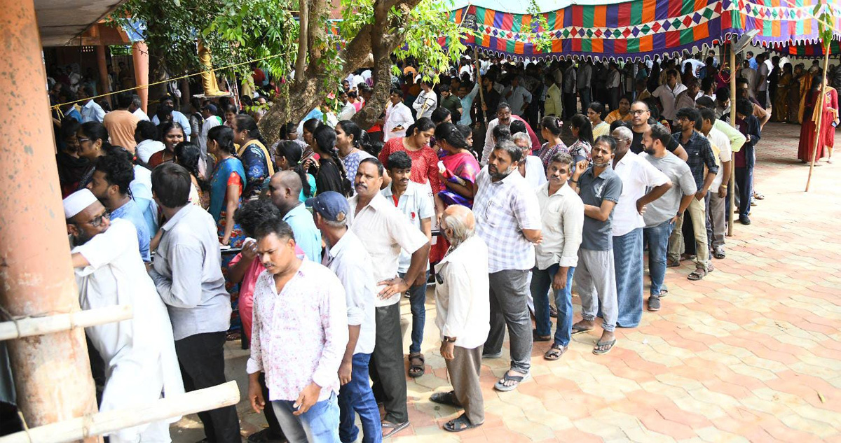 Voters Moving Polling Booths In Andhra Pradesh11