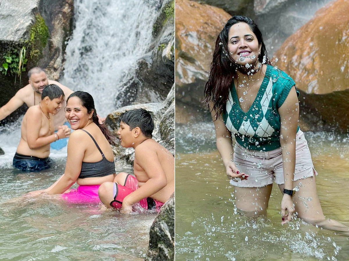 Anasuya Bharadwaj Looks Stunning In This Outfit At Water Falls Photos1