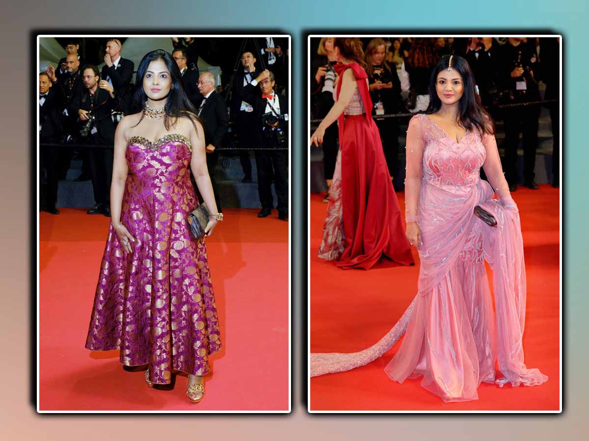 Hyderabad Fashion Designer Aruna Goud In 77th Cannes Film Festival Photos Viral1
