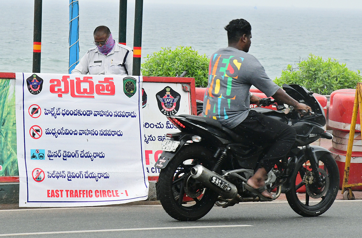 No Helmet In Visakhapatnam: See Pics2