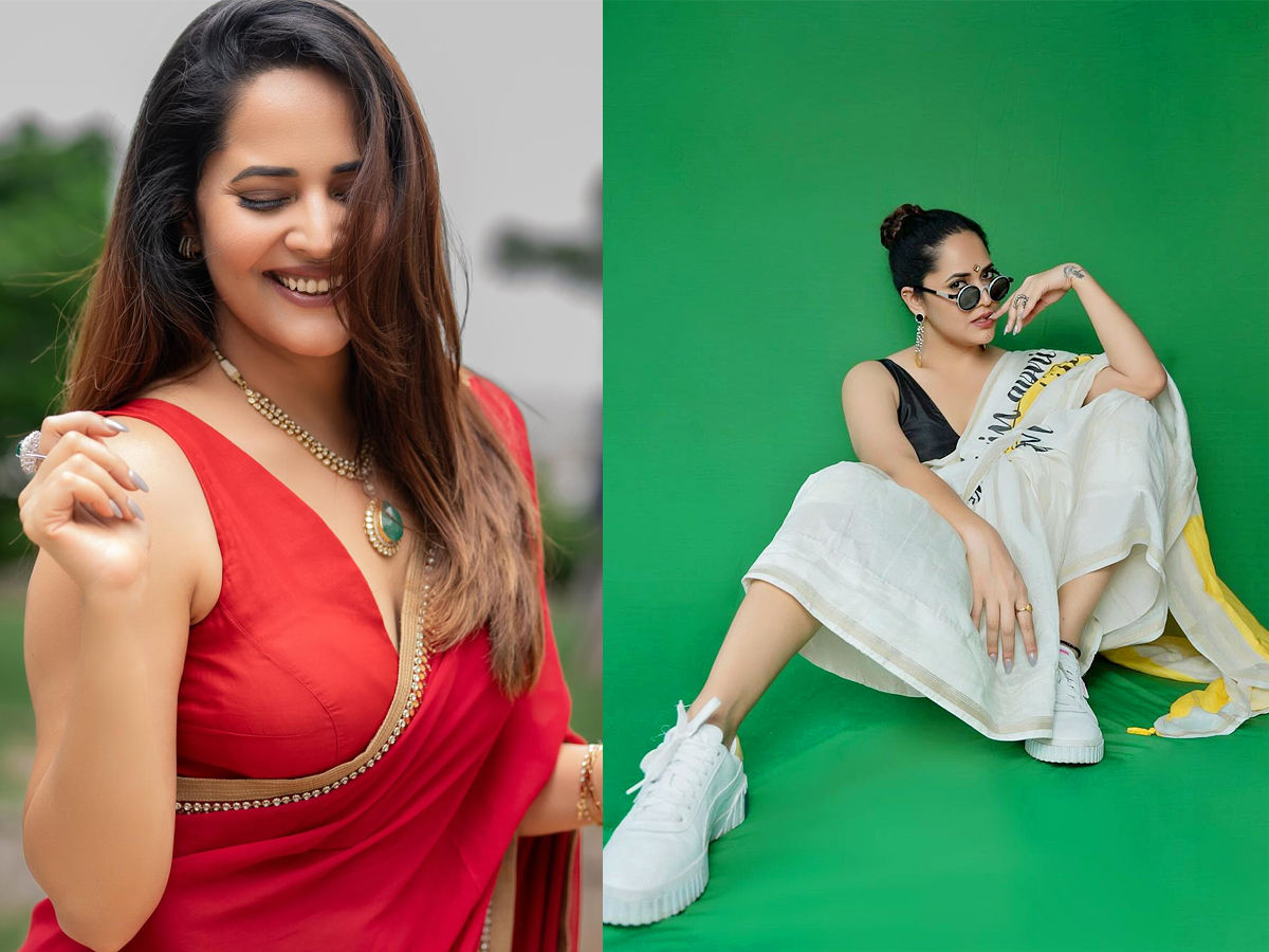 Actress Anasuya Bharadwaj Latest Pics In Saree1