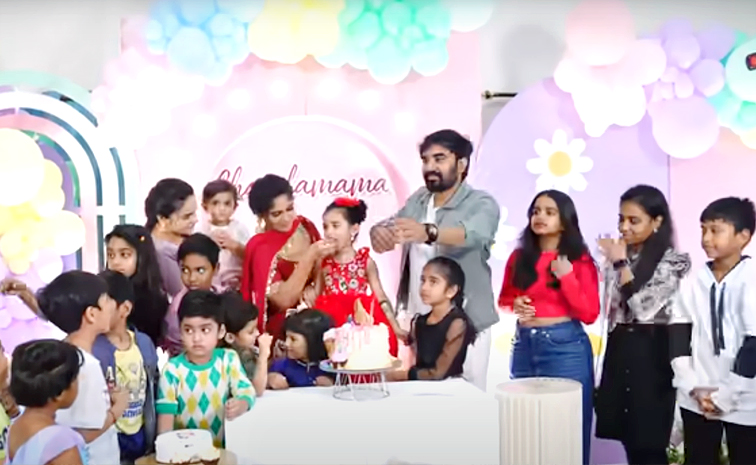 TV Actress Anjali daughter Chandamama birthday celebrations Photos2