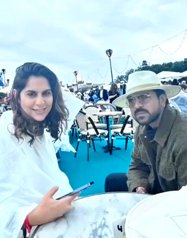 Chiranjeevi shares serene moment with Ram Charan Klin Kaara8