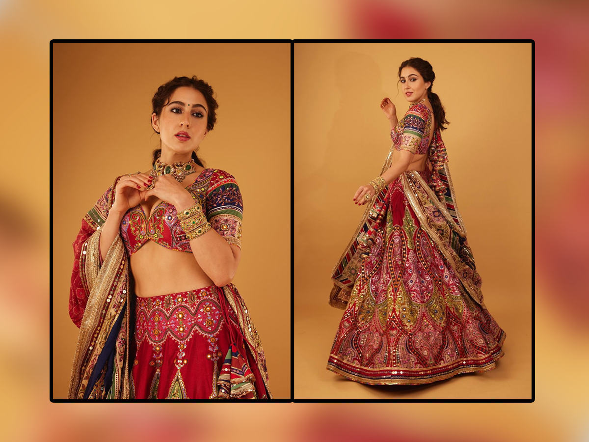 Actress Sara Ali Khan At Anant And Radhika Haldi Ceremony Photos viral1
