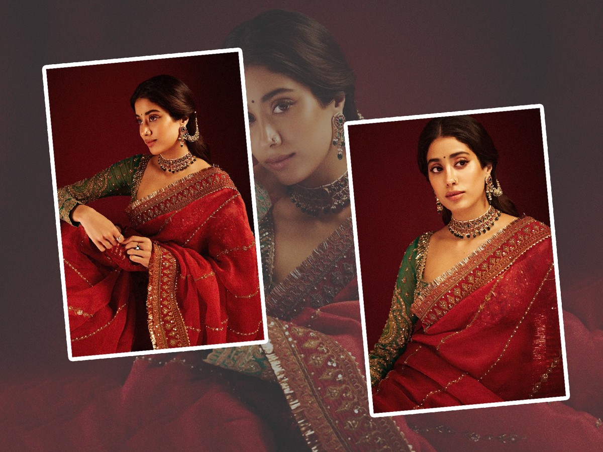 Devara Beauty Janhvi Kapoor Latest Looks In Red Saree Photos Viral1