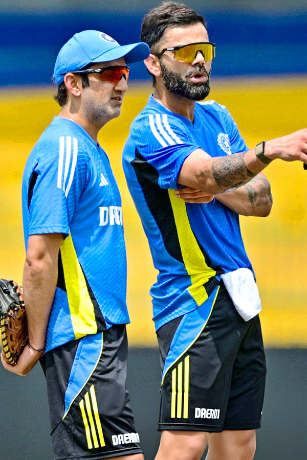 Gambhir And Kohli Share Light Moment in Practice ahead of the IND vs SL ODI Series Photos5