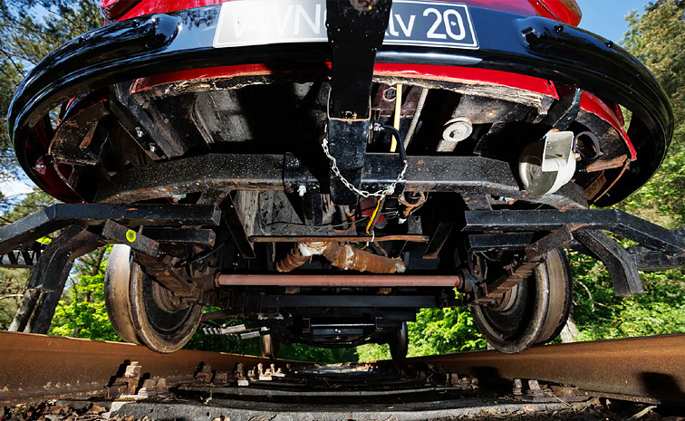 Volkswagen Camper Bus runs like Train on Rail tracks: Photos10