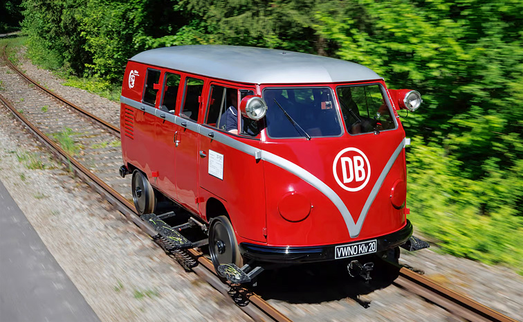 Volkswagen Camper Bus runs like Train on Rail tracks: Photos13