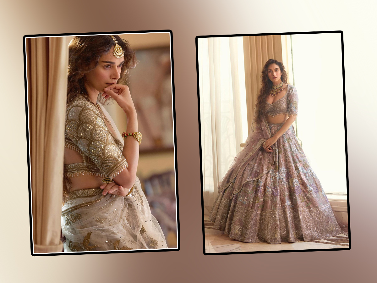 Aditi Rao Hydari Grand Look In Designer Ghagra Photos Viral1