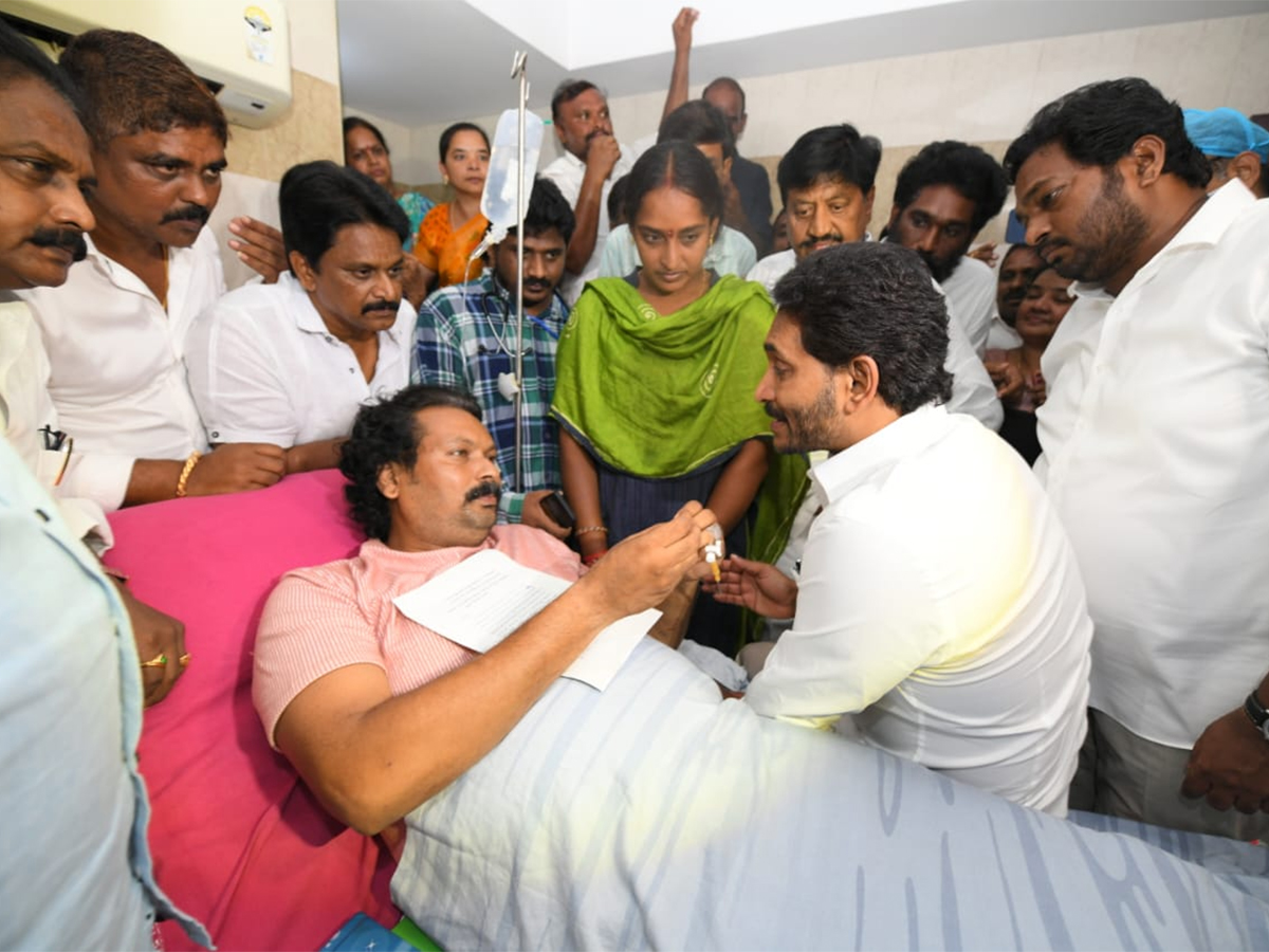 YS Jagan visits party activist at hospital Vijayawada15