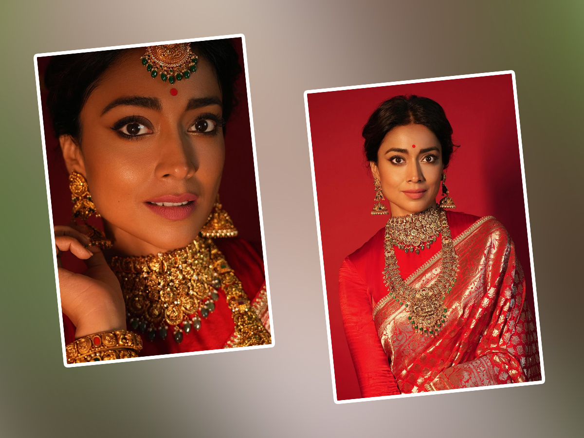Shriya Saran Looks Like Sravana Lakshmi In Red Saree1
