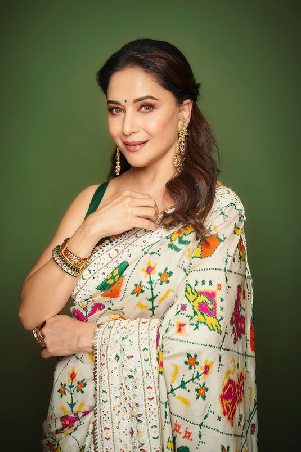 Bollywood Dancing Queen Madhuri Dixit In Stylish Saree Photos VIral4