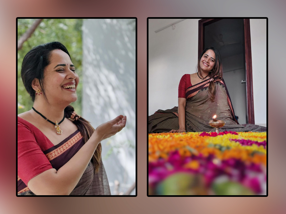 Telugu Anchor Anasuya Bharadwaj Celebrated Onam Festival Photos Goes Viral1