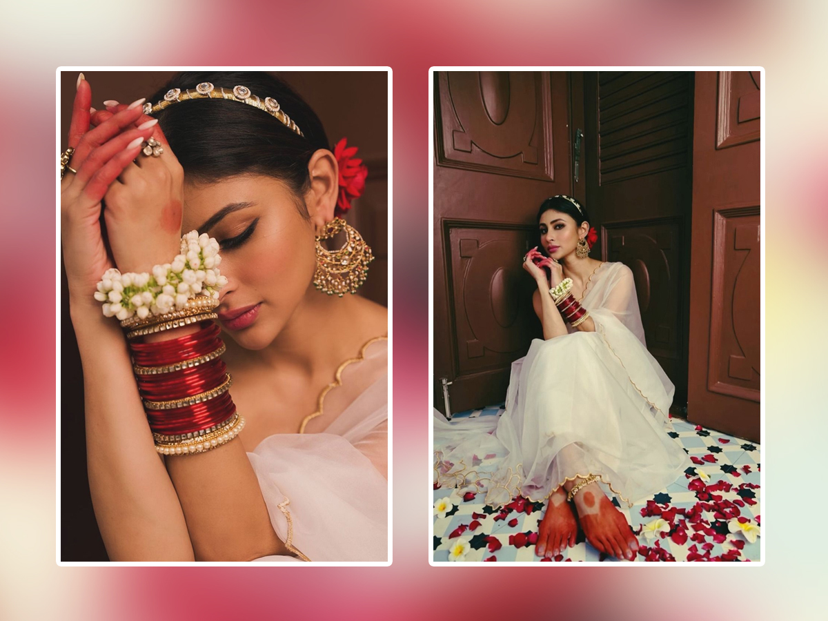 Bollywood Actress Mouni Roy Looks Like A Goddess In White Saree1