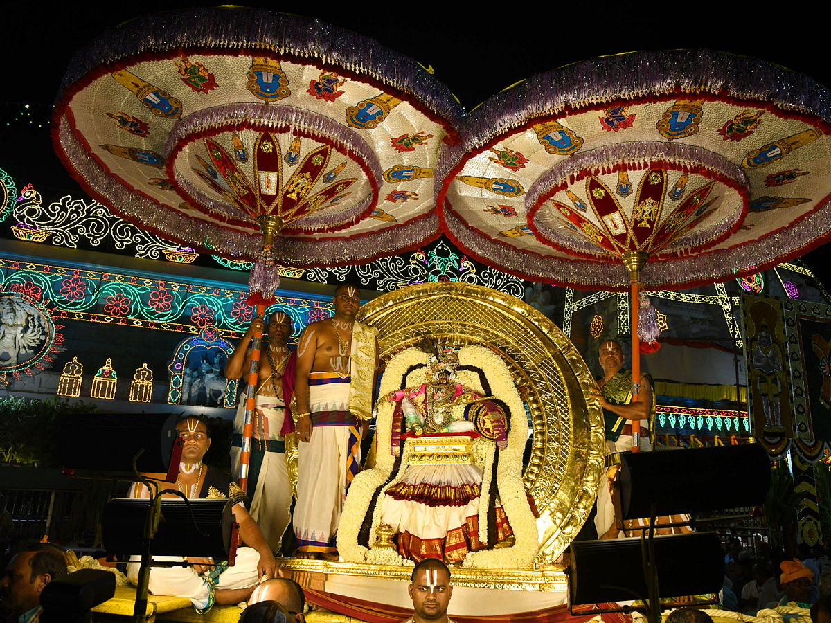 Lord Venkateswara appears on Chandraprabha Vahanam At Tirumala Salakatla Brahmotsavam 2024 Photos9
