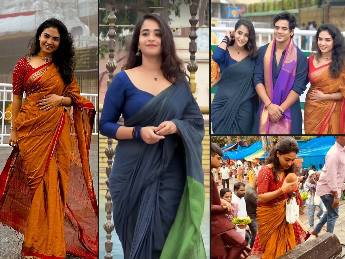 Bigg Boss Harika visits Tirumala with Deepthi and Mehaboob1