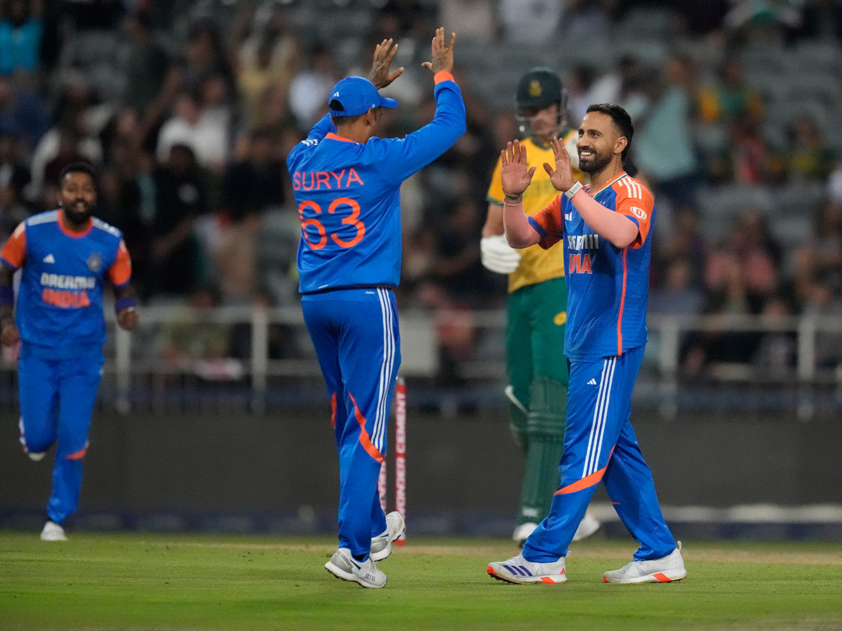 winners trophy after their win against South Africa in the fourth T20 cricket 14