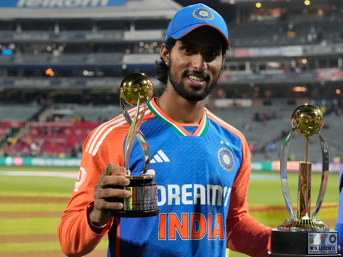 winners trophy after their win against South Africa in the fourth T20 cricket 3