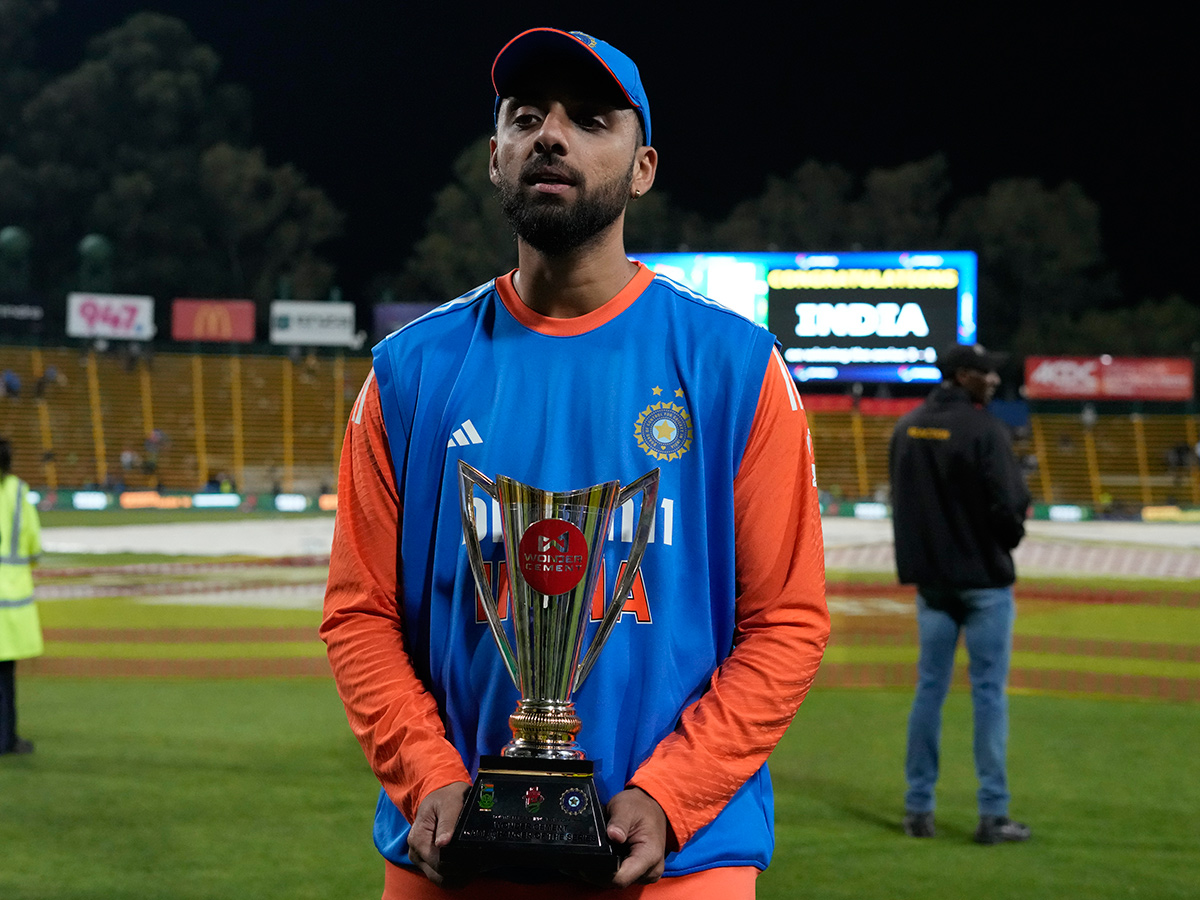 winners trophy after their win against South Africa in the fourth T20 cricket 4