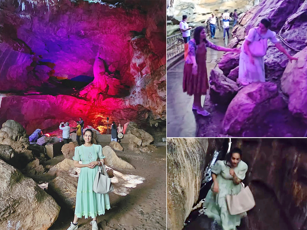 Actress Laya Gorty Borra Caves in Visakhapatnam Viral photos1