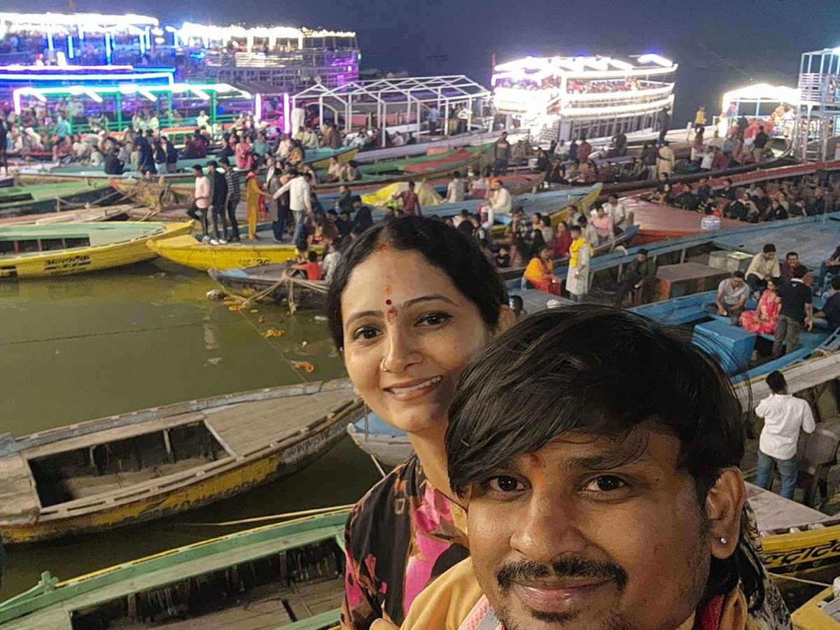 Jabardasth Fame Rocking Rakesh And Wife Sujatha In Kashi With RK Roja5