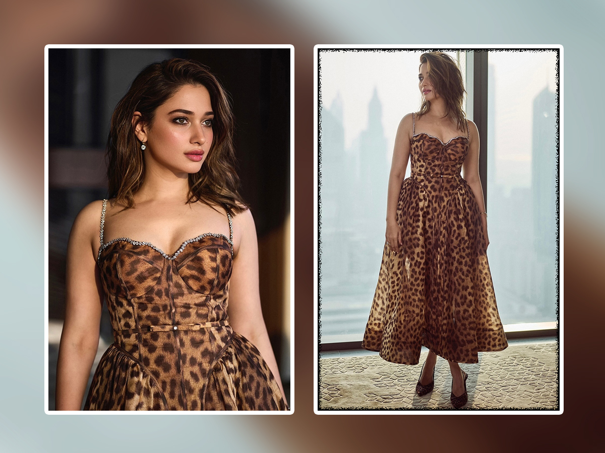 Actress Tamannaah Bhatia Looks Stunning In Animal Print Dress1