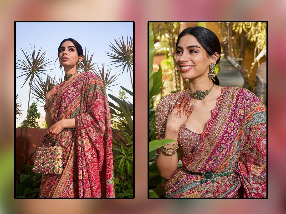 Khushi Kapoor Looks Stunning In Tarun Tahilianis Designer Saree1