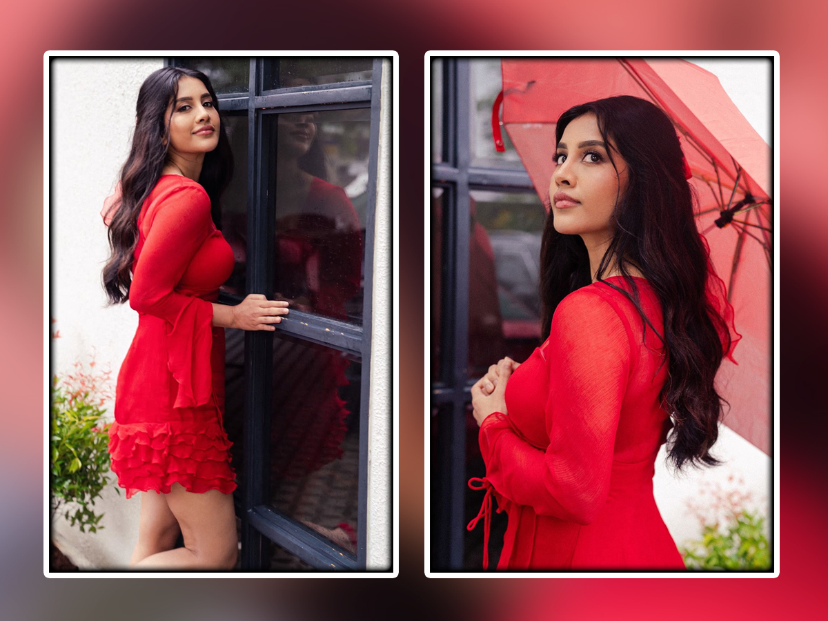 Actress Nabha Natesh Is Blooming Like A Red Rose Photos Viral1