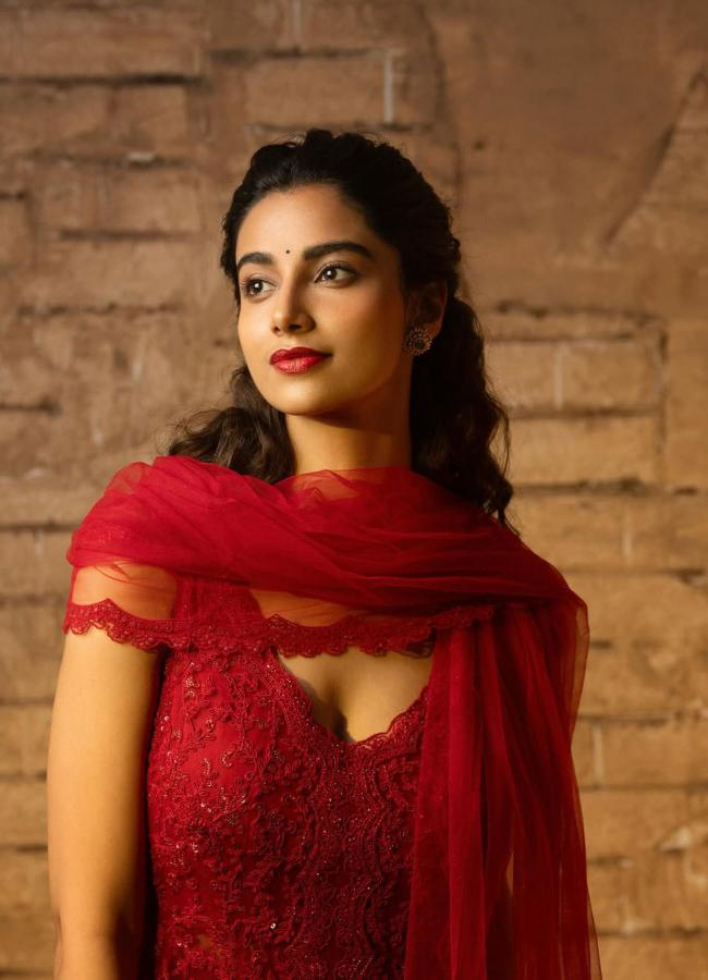 Tollywood Actress Meenakshi Chaudhary Crazy Looks In Red Dress Photo Gallery8