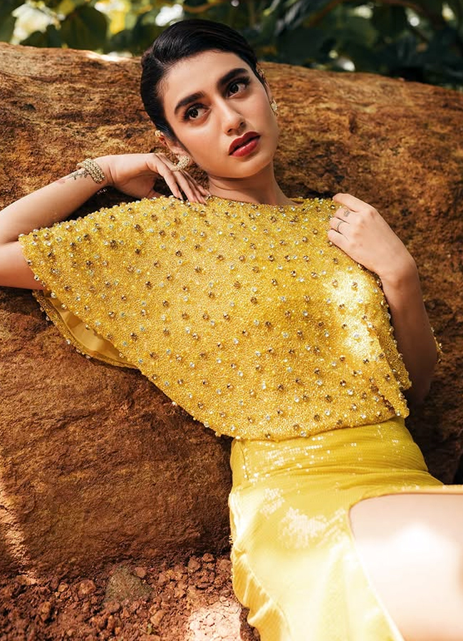 Priya Prakash Varrier in a yellow dress looks stunning3