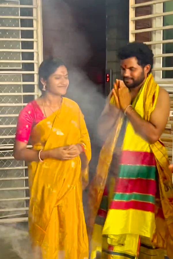 My Village Show Anil Geela Couple Perform Chandi Homam Pooja Photos11