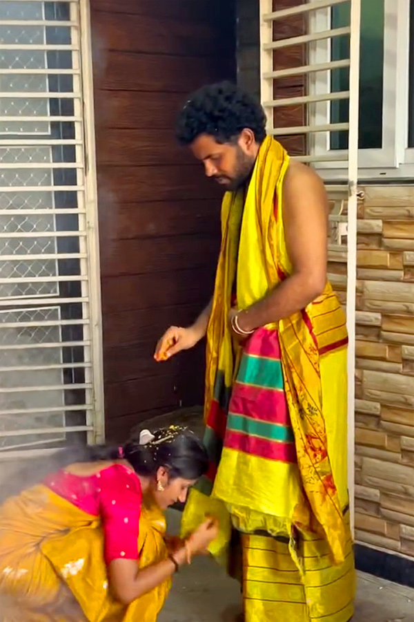 My Village Show Anil Geela Couple Perform Chandi Homam Pooja Photos12