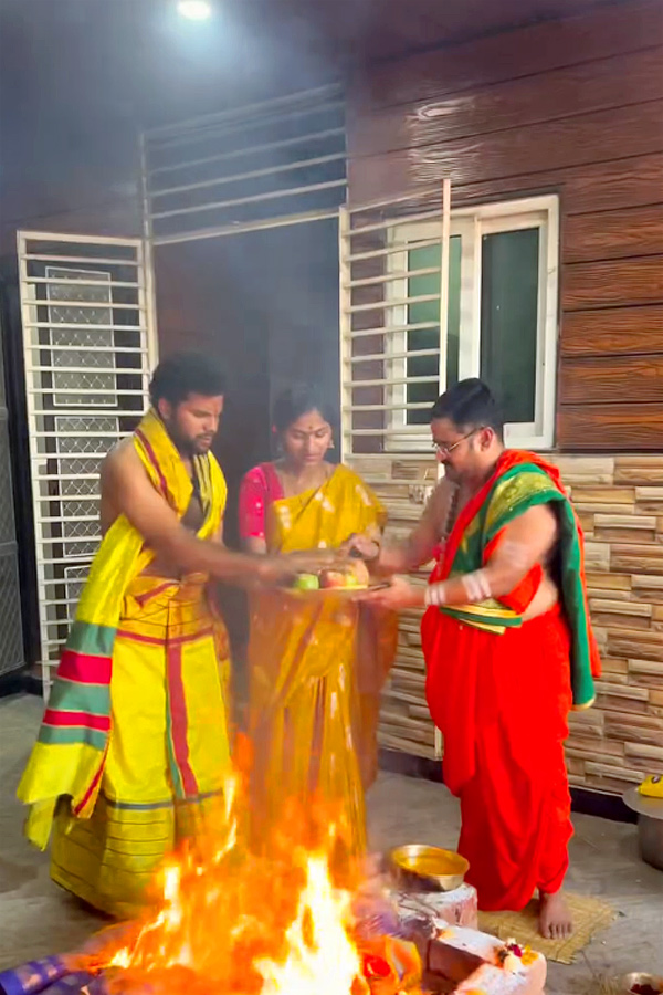 My Village Show Anil Geela Couple Perform Chandi Homam Pooja Photos13